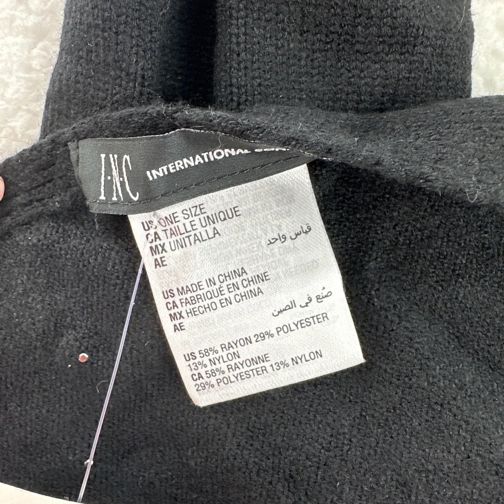 INC International Concepts, Embellished Muffler‎ Scarf Black, MSRP $58.50
